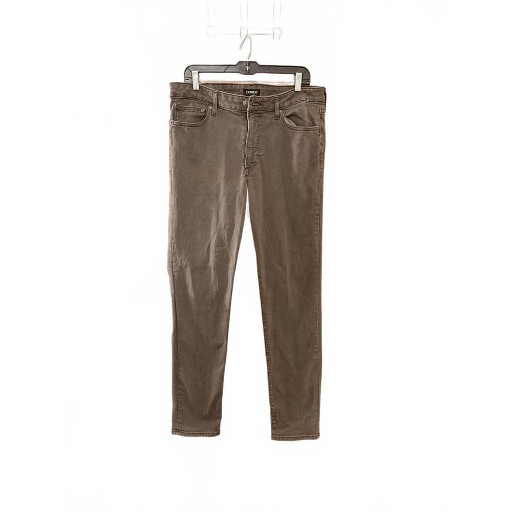 Express Brown Slim Fit Pants 34 x 34